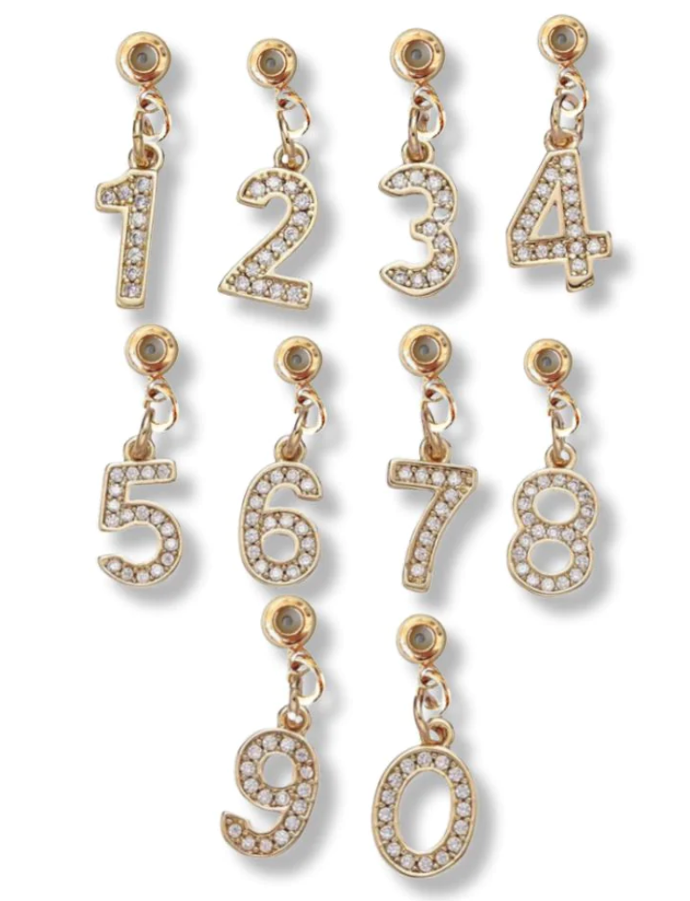 CZ Number Bracelet Charm